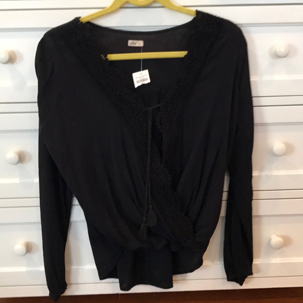 Black cross shirt with ties